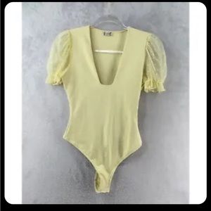 Free people, puff sleeve bodysuit